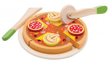 New Classic Toys - Pizza Salami 木製意大利薄餅切玩具 #10586