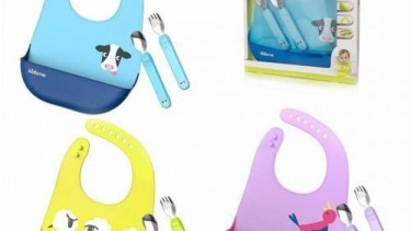 Kidsme 口水肩Set裝(口水肩1件+餐具1套)