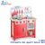 New Classic Toys – 木製豪華配置版紅色廚房系列套裝玩具 #11060
